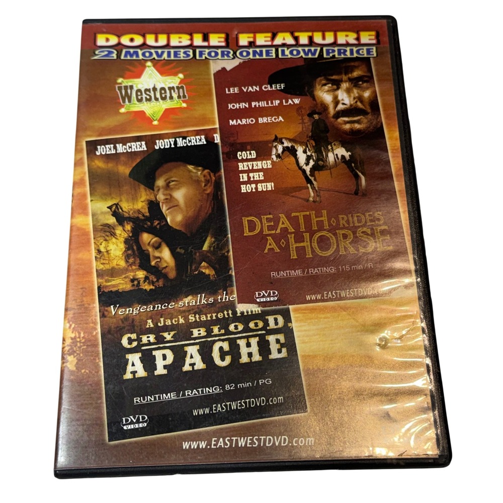 East West DVD Western Double Feature Death Rides a Horse Cry Blood Apache DVD